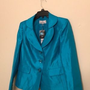 NWT Le suit Green Jacket 3 buttons size 6